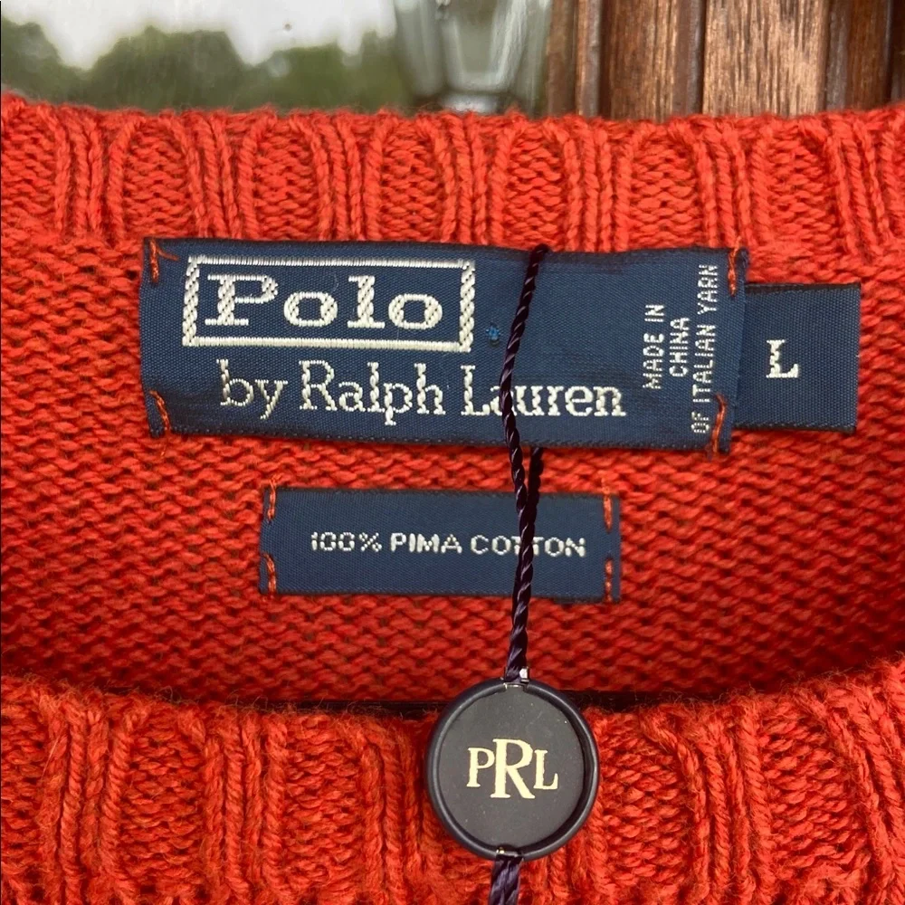 Polo Ralph Lauren 100% Pima‎ Cotton Sweater. NWT. Size L